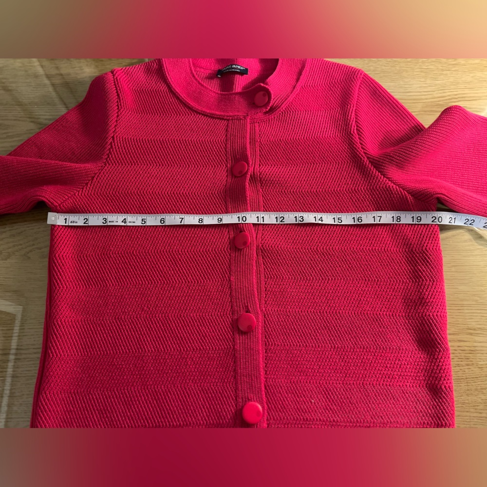 Saint James Pink Button Front Wool Blend Cardigan Nautical Sz 8 - Picture 12 of 14